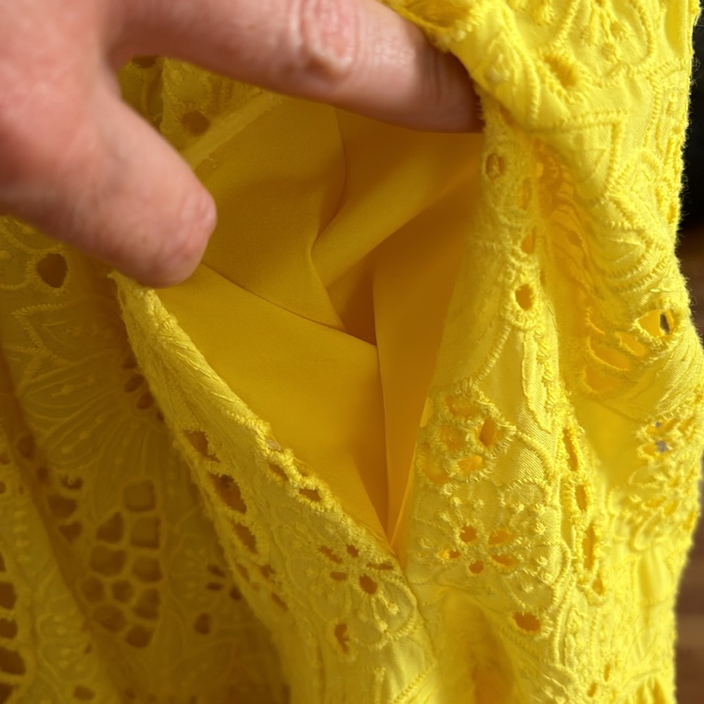 Antonio Melani sunny Yellow eyelet lace Dress Size Small - Picture 3 of 3